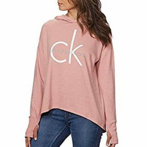 Calvin Klein Jeans Lightweight Relaxed Peach Hoodie Sweatshirt Women’s Size L - Picture 1 of 16